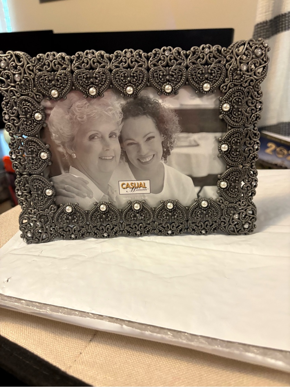 Ornate Metal pewter Picture Frame in Antique Silver